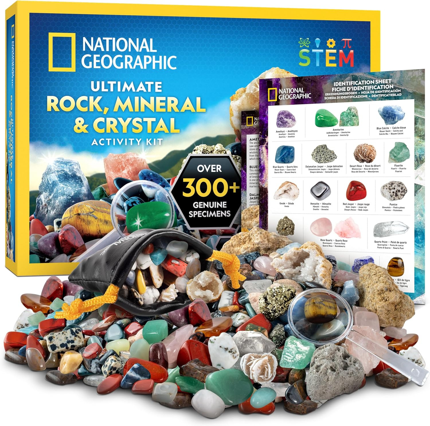 National Geographic Rock Collection Box for Kids – 300+ Piece Gemstones and Crys