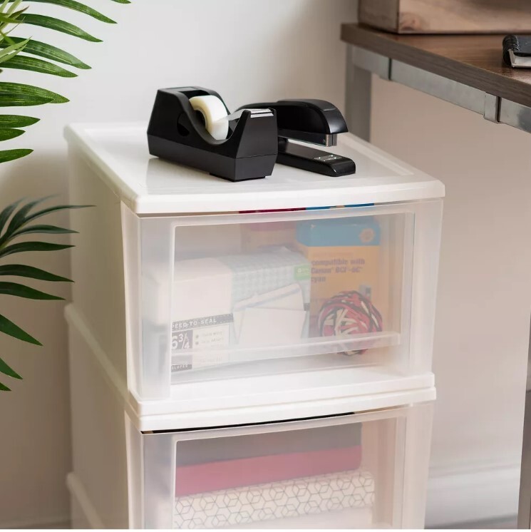 IRIS USA, Small 4-Drawer Compact Desktop Organizer, Stacking Desktop Unit 7qt