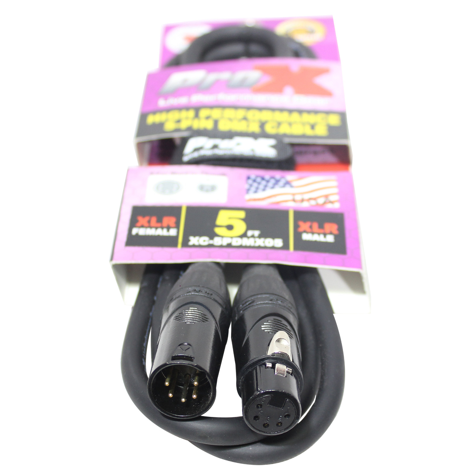 16 Prox 5 Pin DMX 5 ft Premium Stage par Lighting Light Shielded Cables