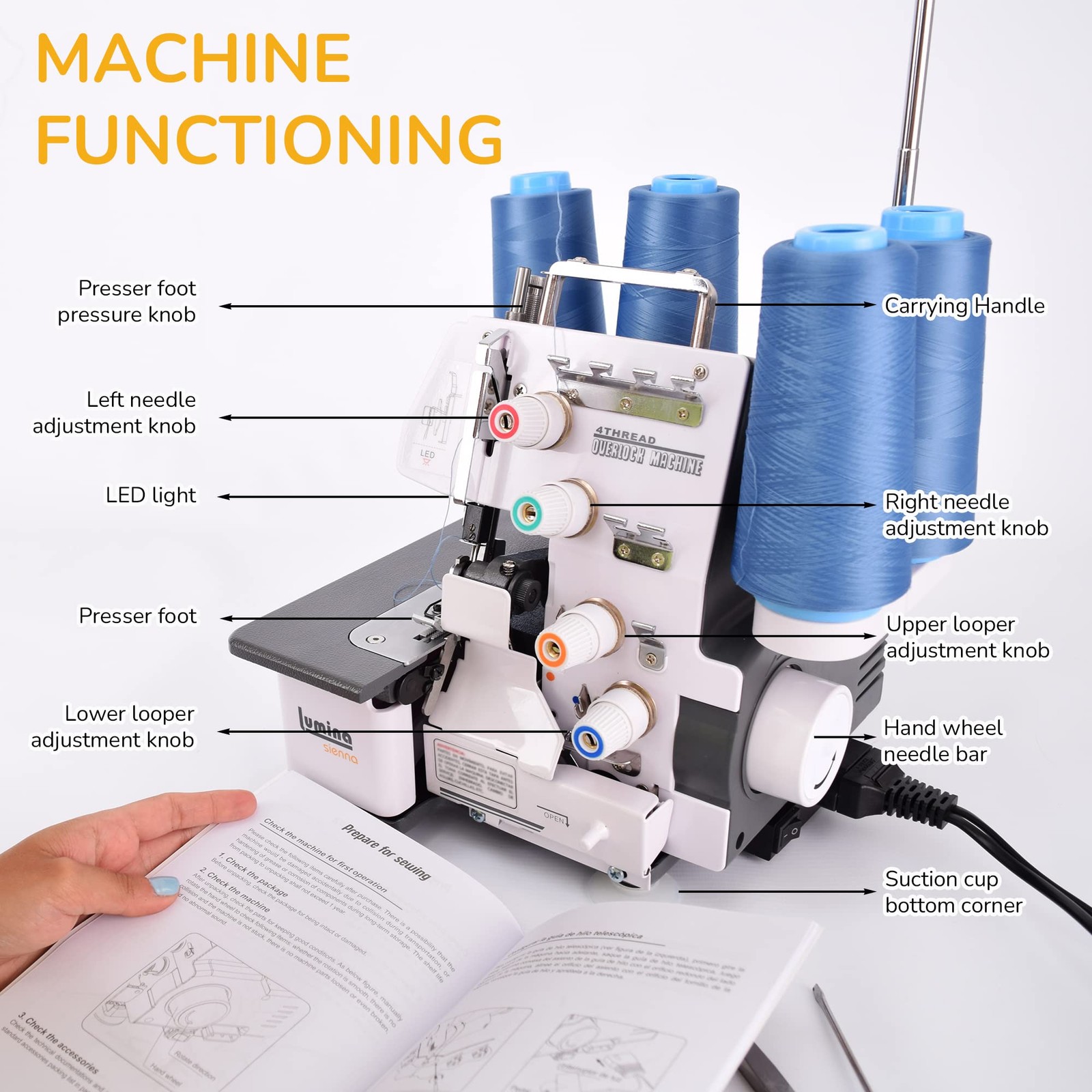 Sienna Serger Sewing Machine - Industrial Grade Sergers & Overlock Machines