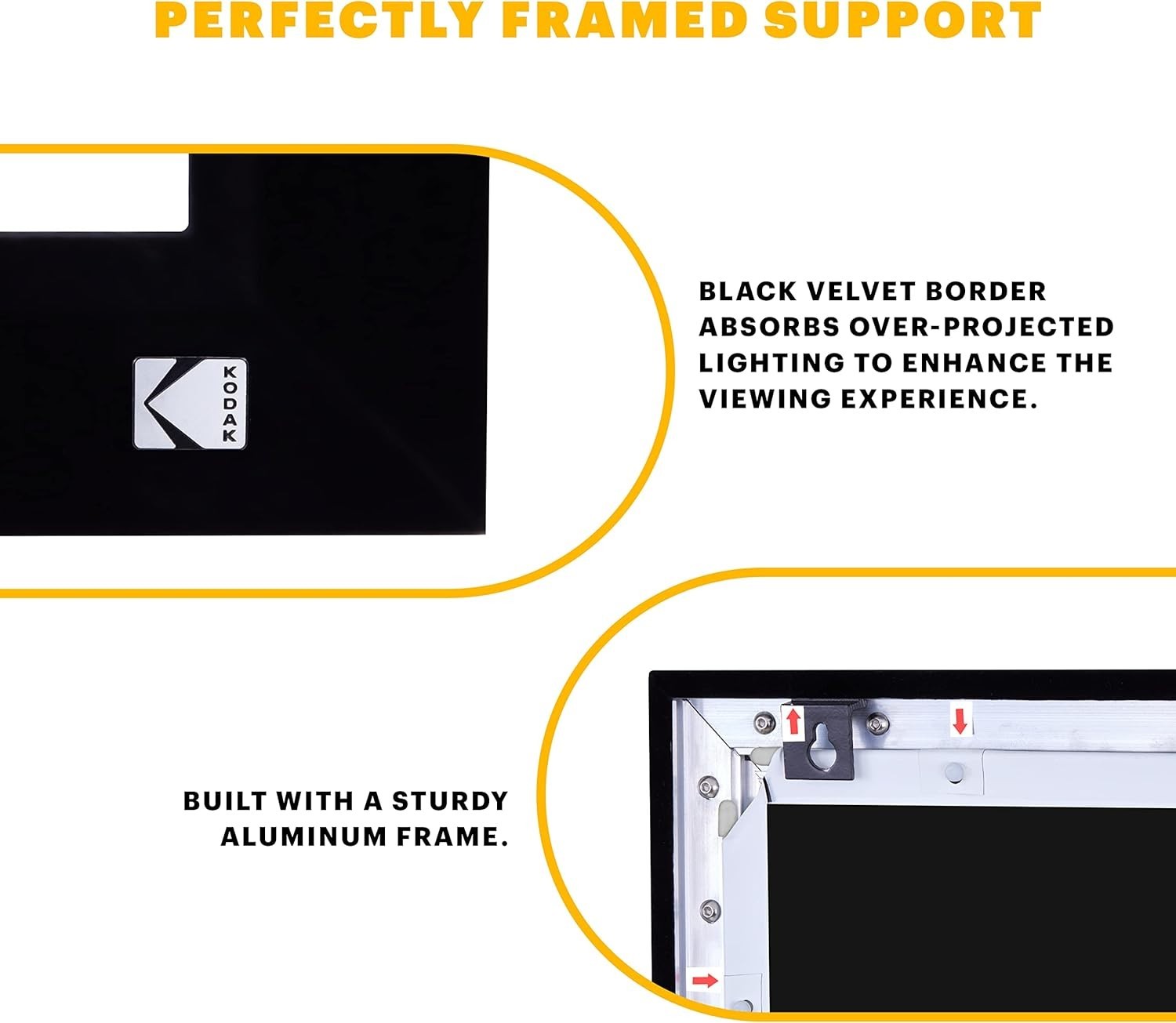 120-Inch Fixed Frame Projector Screen 4K/8K HD & 3D Ready Wall Mount Black