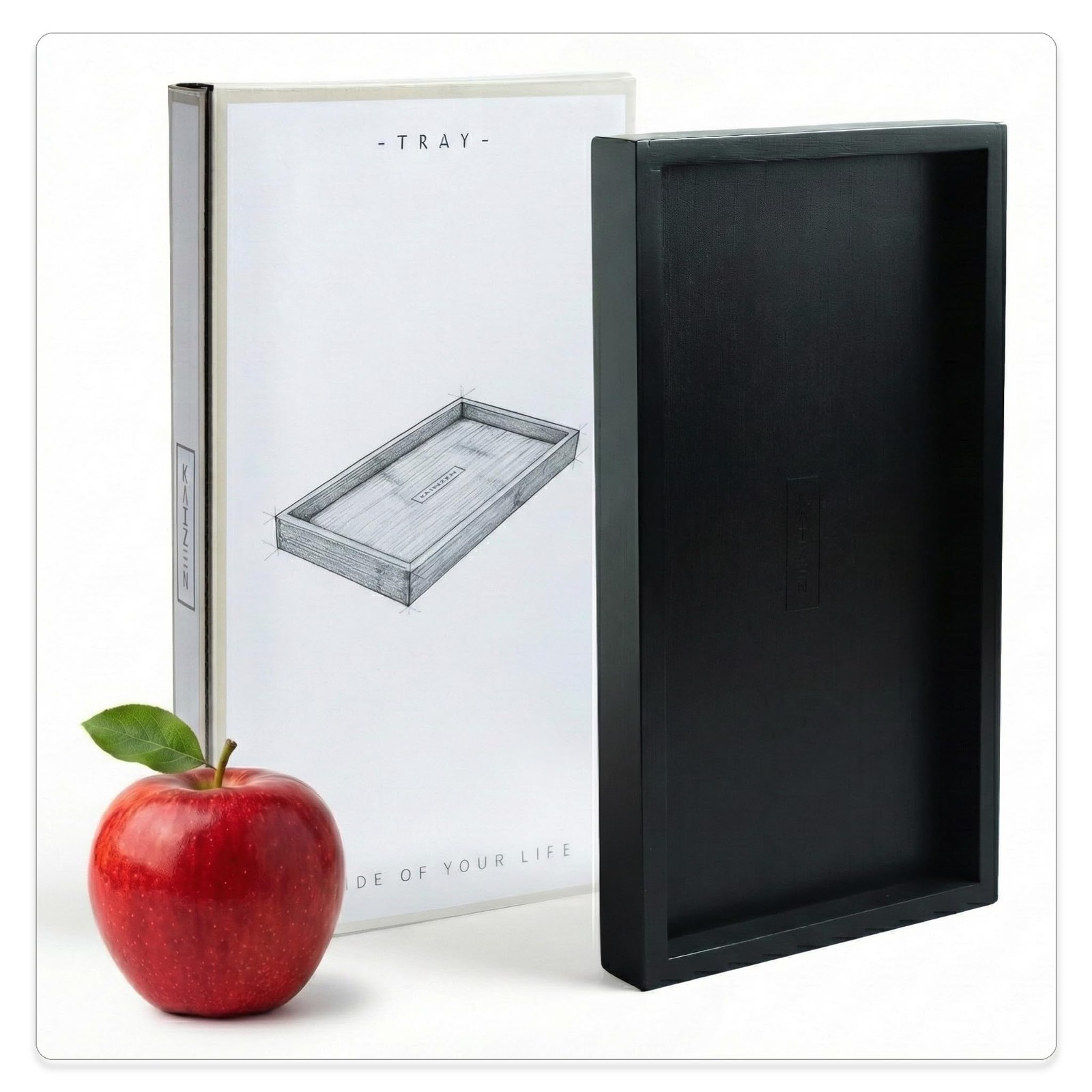 Kaizen Natural Bamboo Organizer Tray - Premium Tray, Black