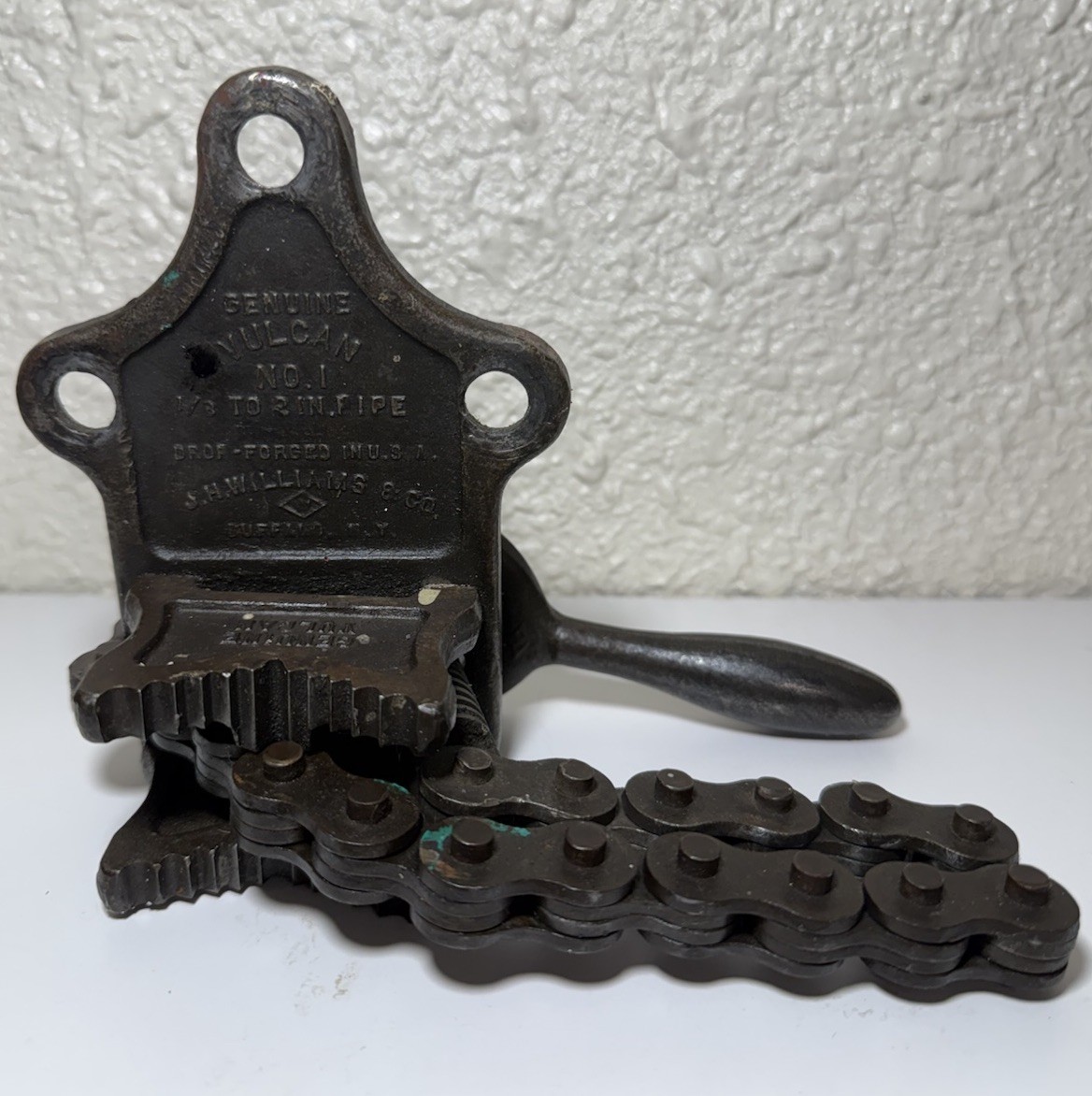 Vintage J. H. Williams Vulcan No. 1 Pipe Clamp Chain Vise USA 🇺🇸 Buffalo