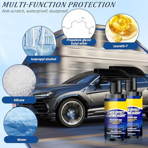 2Pcs Car Nano Coating Spray,Quick Effect Coating Agent for Car, Upgrade