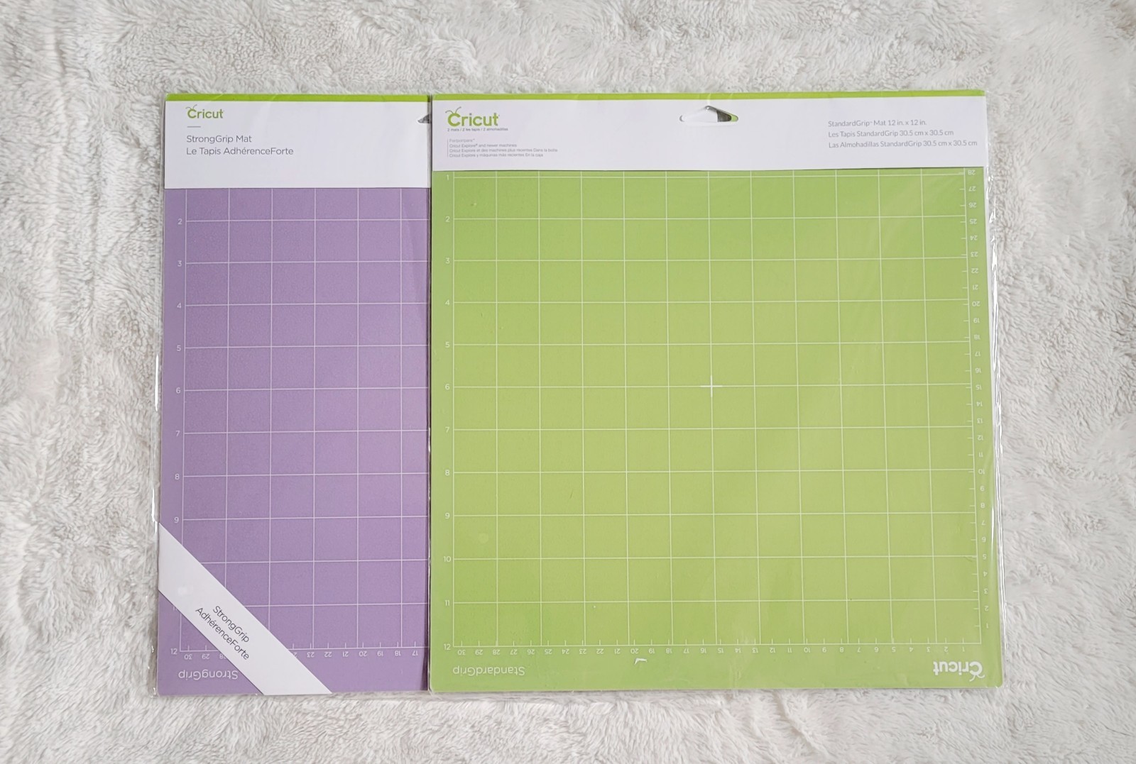 Cricut StrongGrip Purple Cutting Mat StandardGrip Green Mat 2 Pack 3 Total NEW