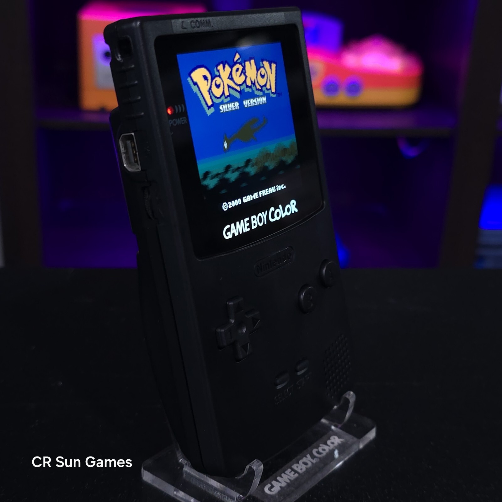 Black Gameboy Color Console OLED Touch Screen GBC Game Boy