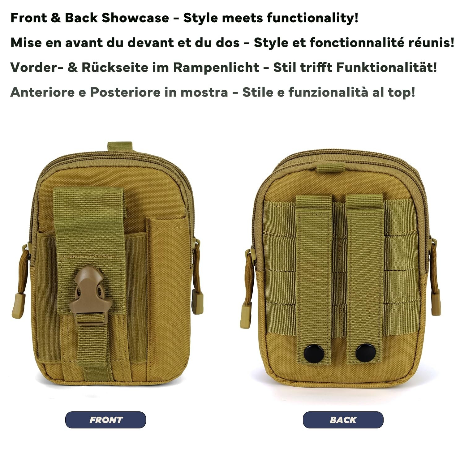 Tactical Waist Pouch MOLLE EDC Pouch Outdoor Man Waist Bag with Phone Belt Cl...