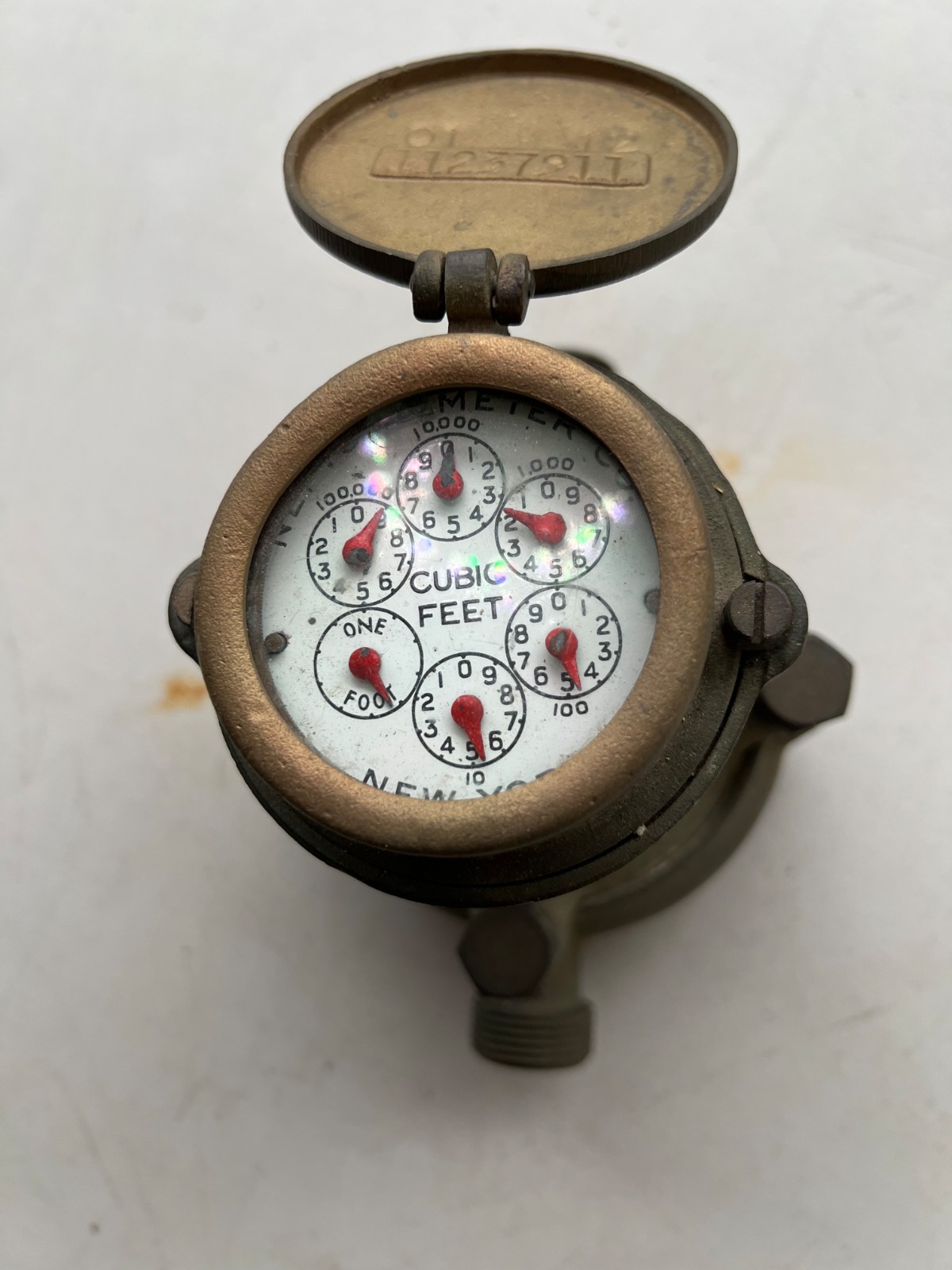 Vintage Brass Trident Neptune Meter Co New York Water Meter