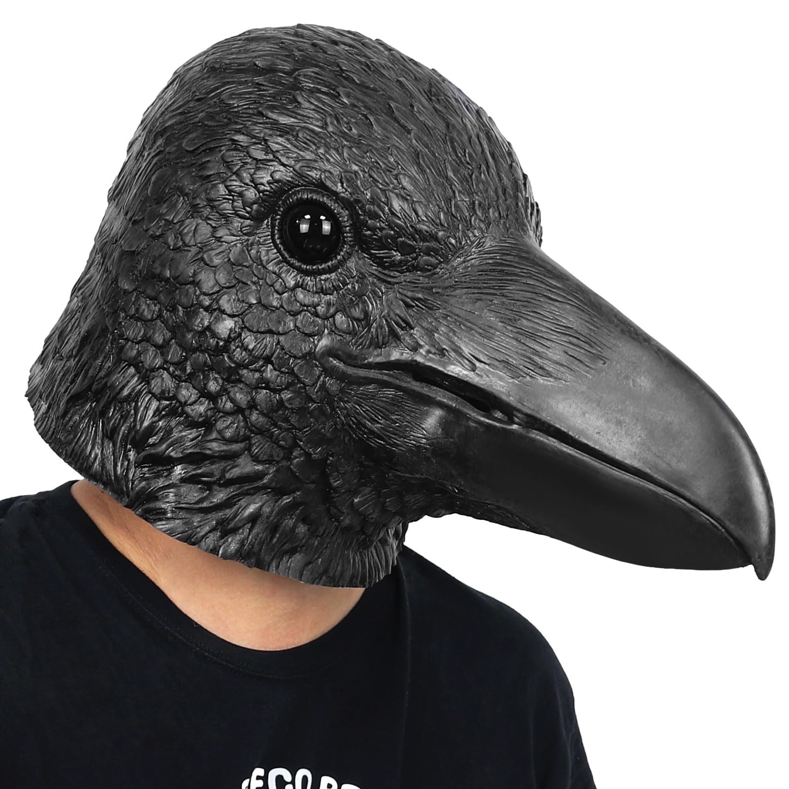 SANZHIGUO Raven Mask Black Crow Latex Animal Full Head Bird