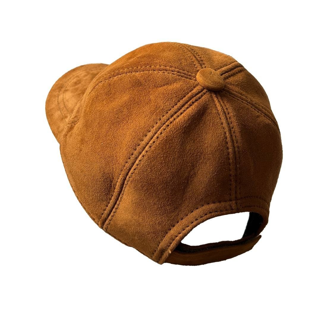 2 Pack Genuine Suede Lambskin Leather Baseball Cap Sports Visor Hat