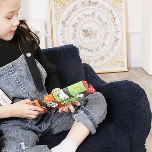 Cozy Kids 2-in-1 Flip-Out Foam Sofa Lounge Chair with Soft Sherpa Cover - Dark B