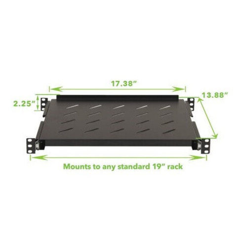 Sliding Server Shelf 1U 19" 4 Post Rack Mount Adjustable 14" - 17" 40lb Capacity