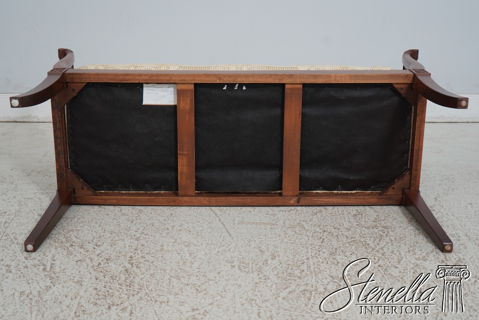 67126: Regency Style Tufted Upholstered Seat Window Bench