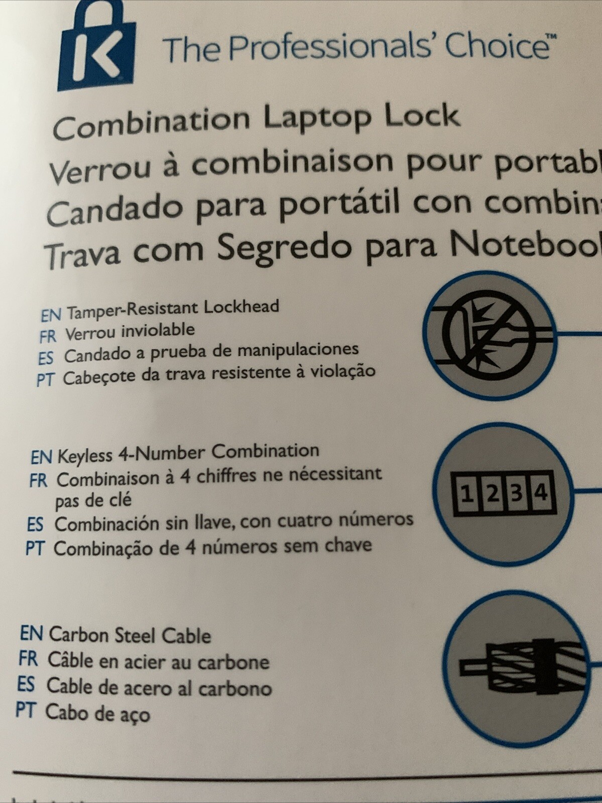 Kensington Combination Laptop Lock - NIB