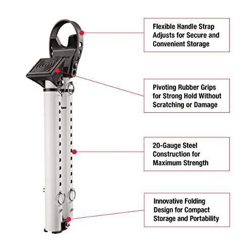 Master Lock Compact Door Stopper Folding Security Bar, Adjustable for Hinged