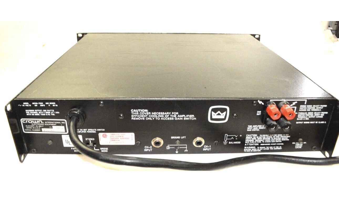 Crown MT-600 2CH. Power Amplifier
