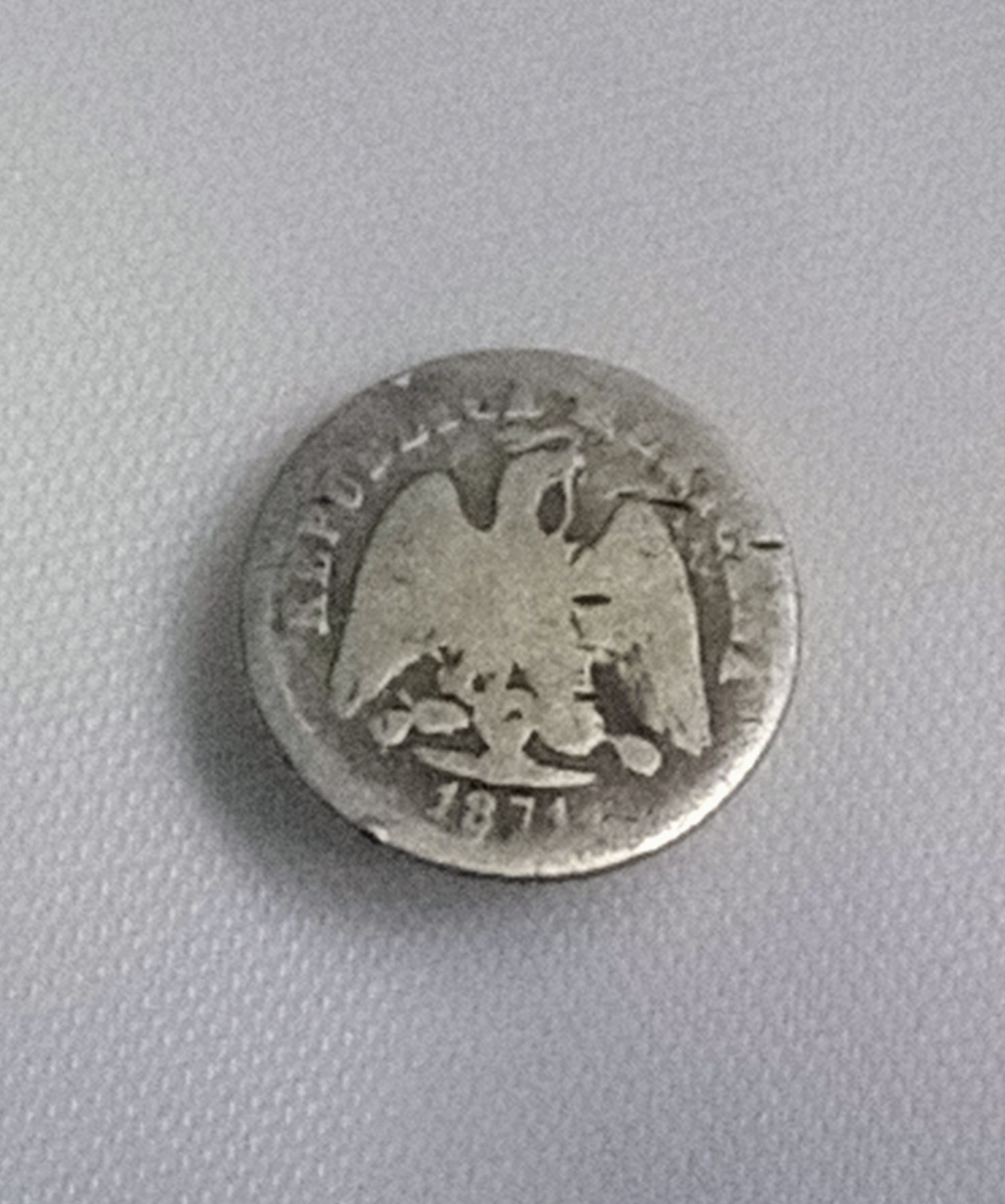 1871 Republica Mexicana 10 Misprint Very Rare Coin