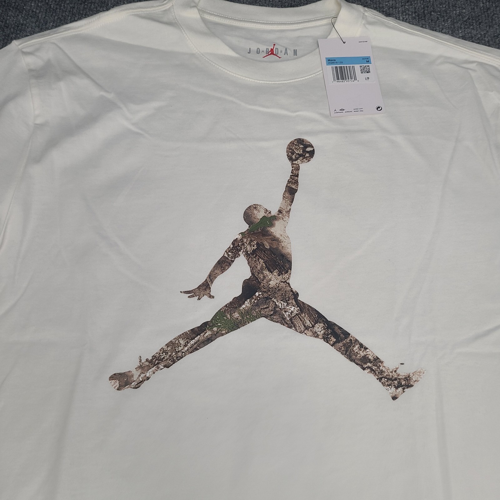 Jordan Shirt Mens Medium Sail Off White Realtree Jumpman Brooklyn Nike Air Tee