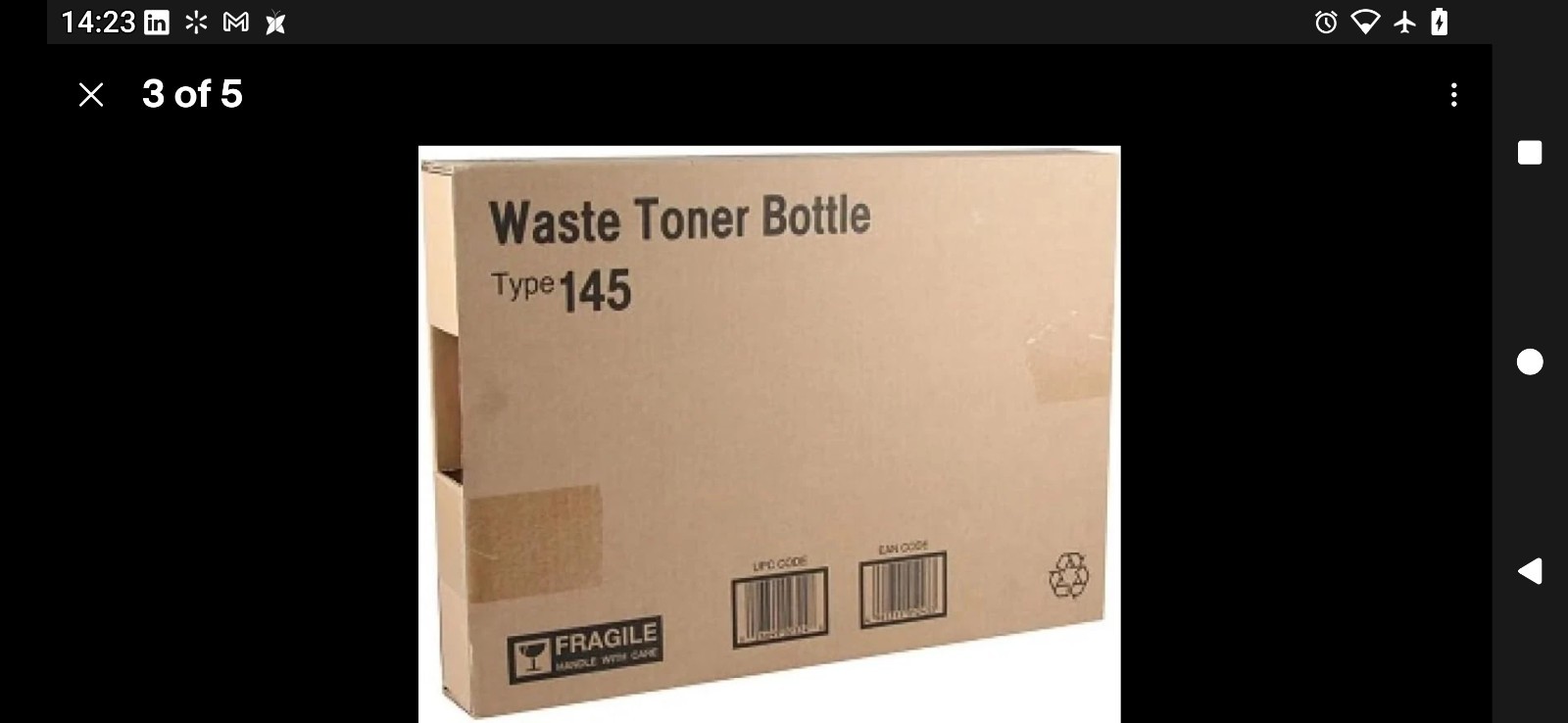OEM Original New Ricoh 402324 Type 145 Waste Toner Bottlle 125k Pages