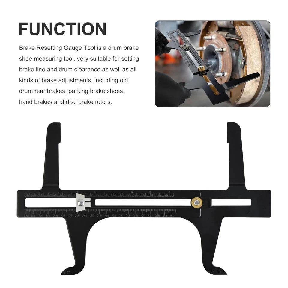Drum Brake Shoe Adjustment Tool Resetting Gauge Caliper Car Truck Maintenance