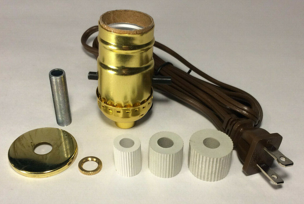 New Jug, Bottle Lamp Adapter Kit With 6 ft. Brown Cord And Hardware #JA336