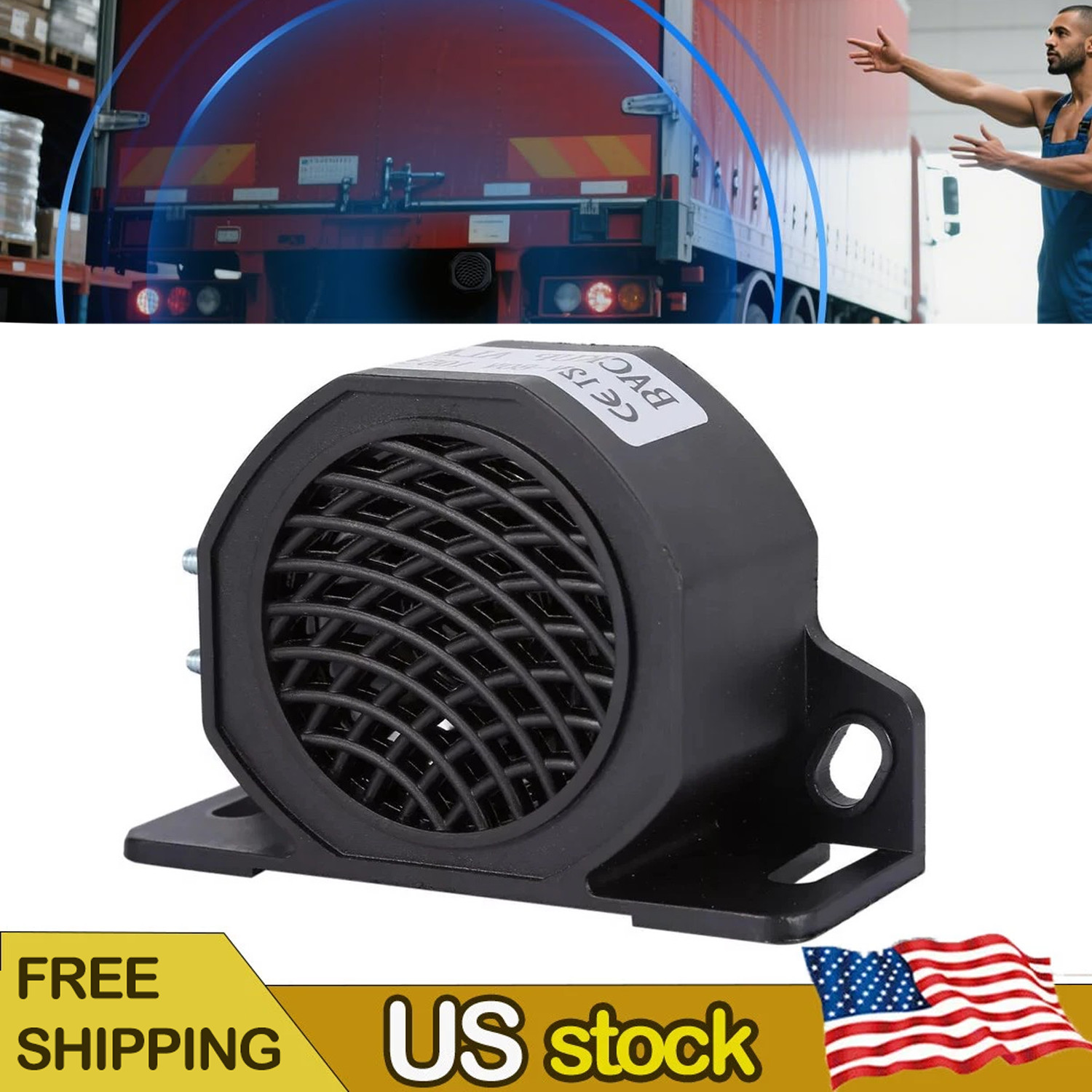 Heavy Duty 110dB Truck Backup Alarm - Universal Reversing Beeper Horn`