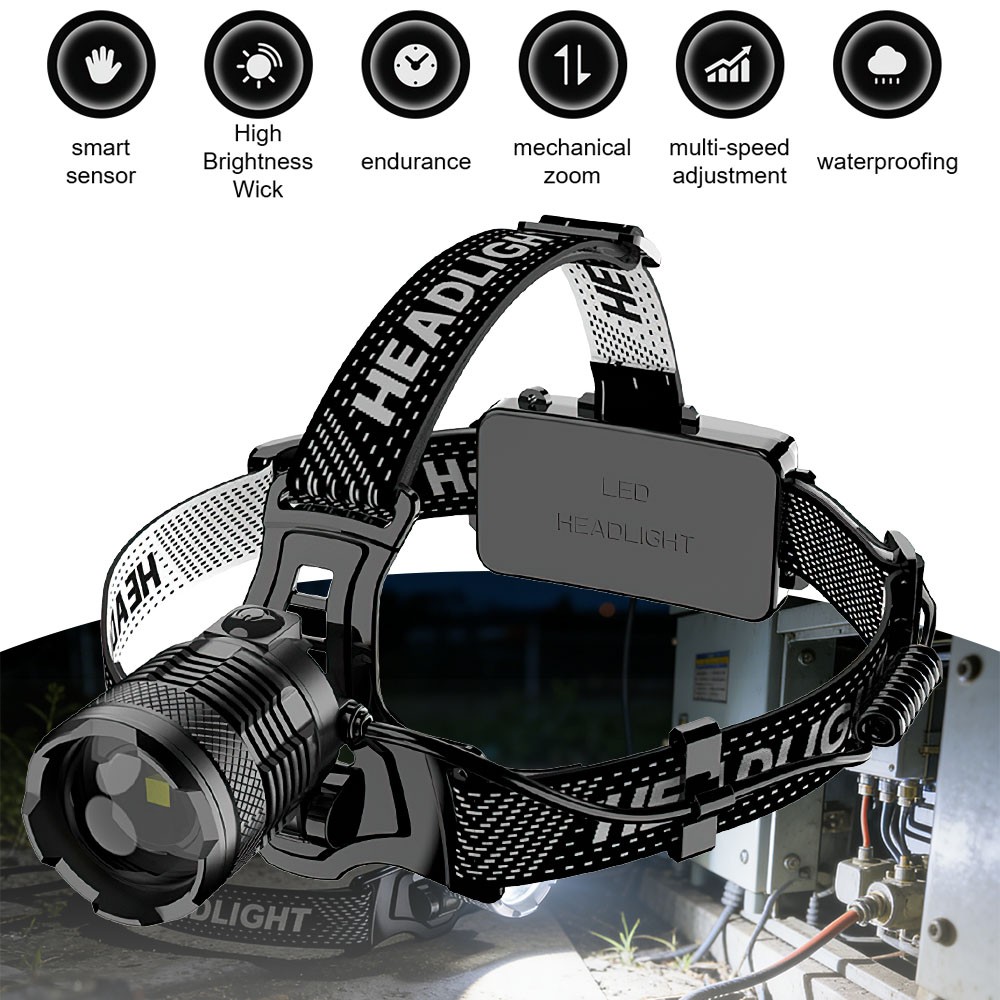 Strong Light Headlight USB Rechargeable Head Lamp Outdoor Head Flashlight Torch