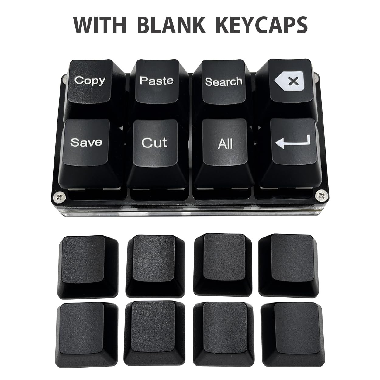 BTXETUEL Copy Paste Search Backspace Save Cut All Enter 8-Key Keyboard