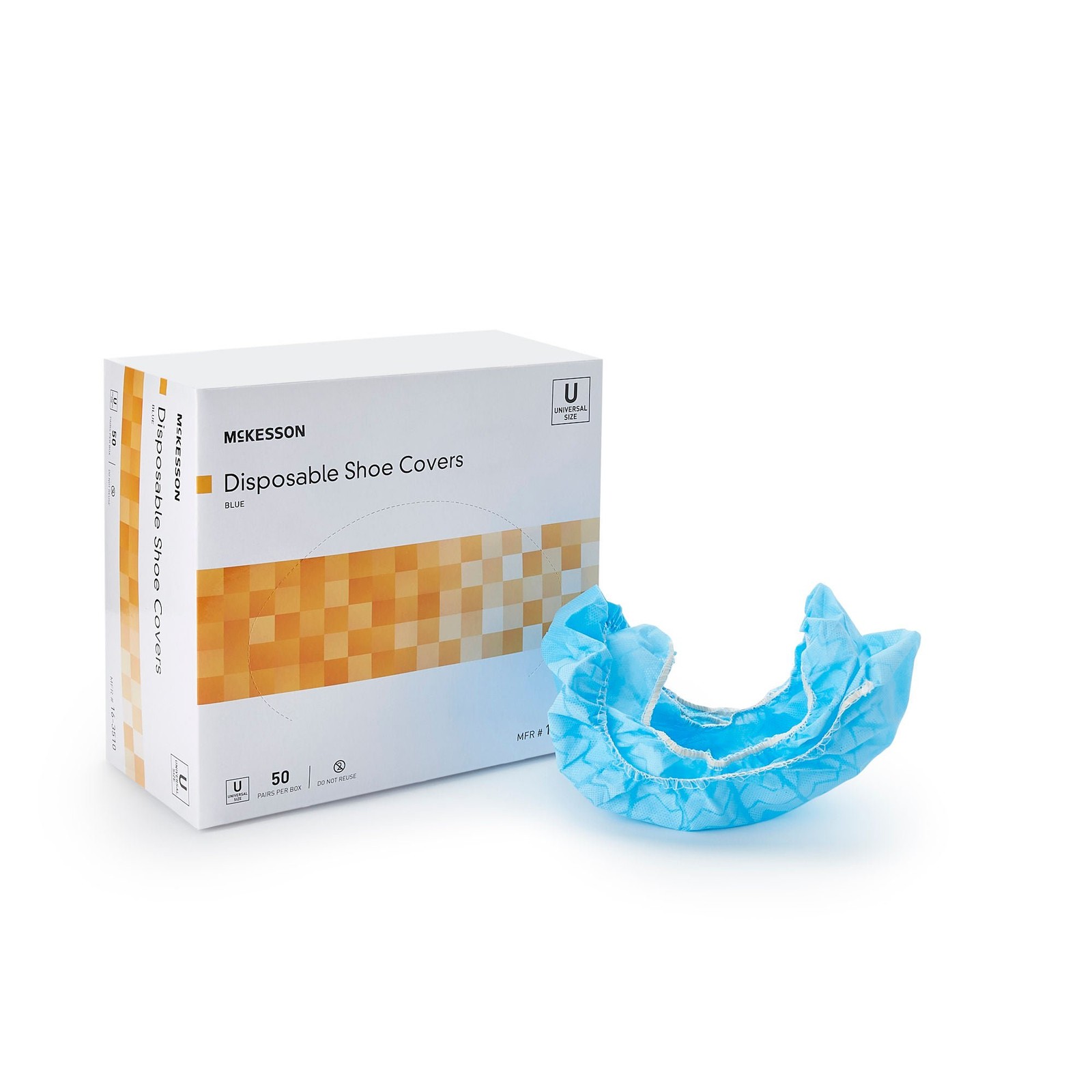 McKesson Blue Shoe Cover One Size Nonskid Sole 16-3510 100 Ct