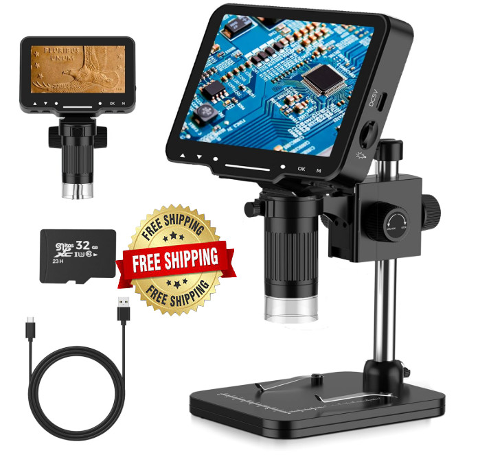 Microscopio digital de 4,3 pulgadas, 1080P, 10 megapíxeles con pantalla HD NUEVO