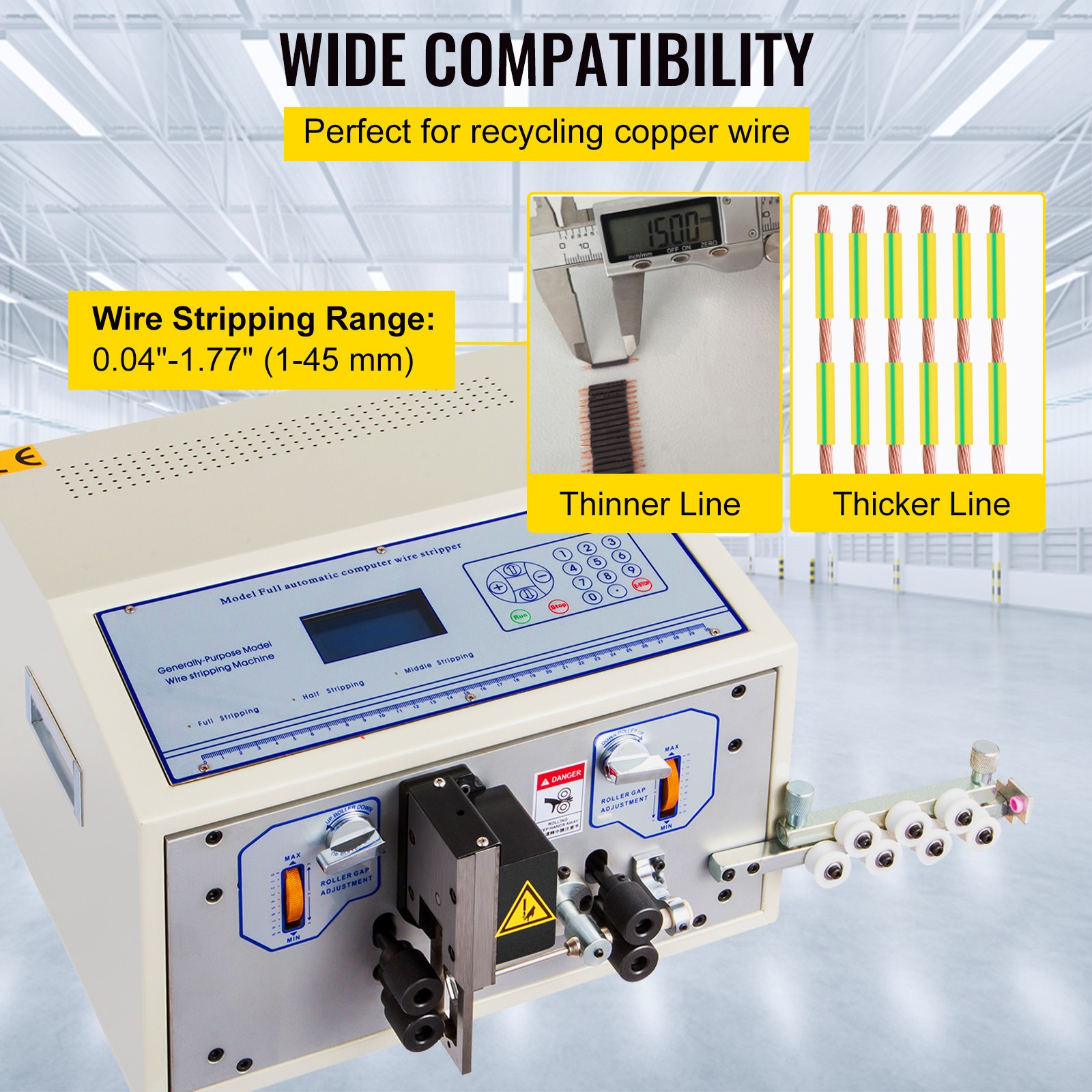Automatic Computer Wire Stripping Machine Stripper 0.1-4.5mm² CE Cutting Peeling
