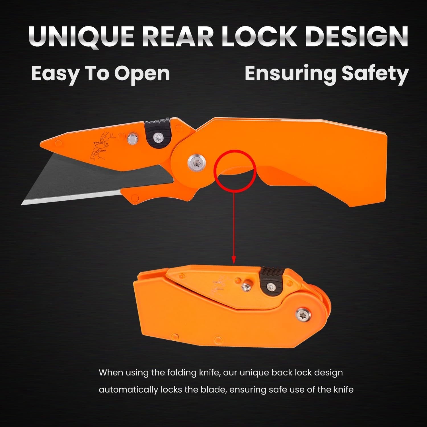 6-Pack Folding Utility Knife Set - Quick-Change Box Cutter for Versatile Use