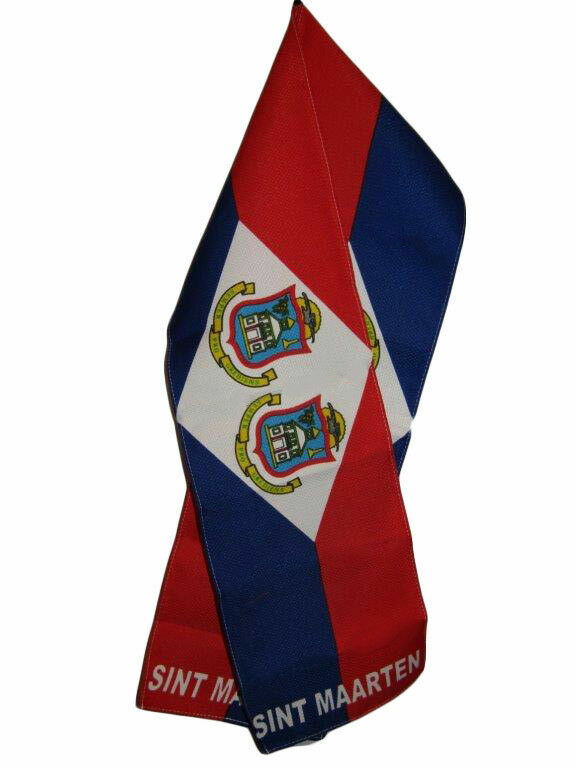 Saint Maarten Country Lightweight Flag Printed Knitted Style Scarf 8"x60"