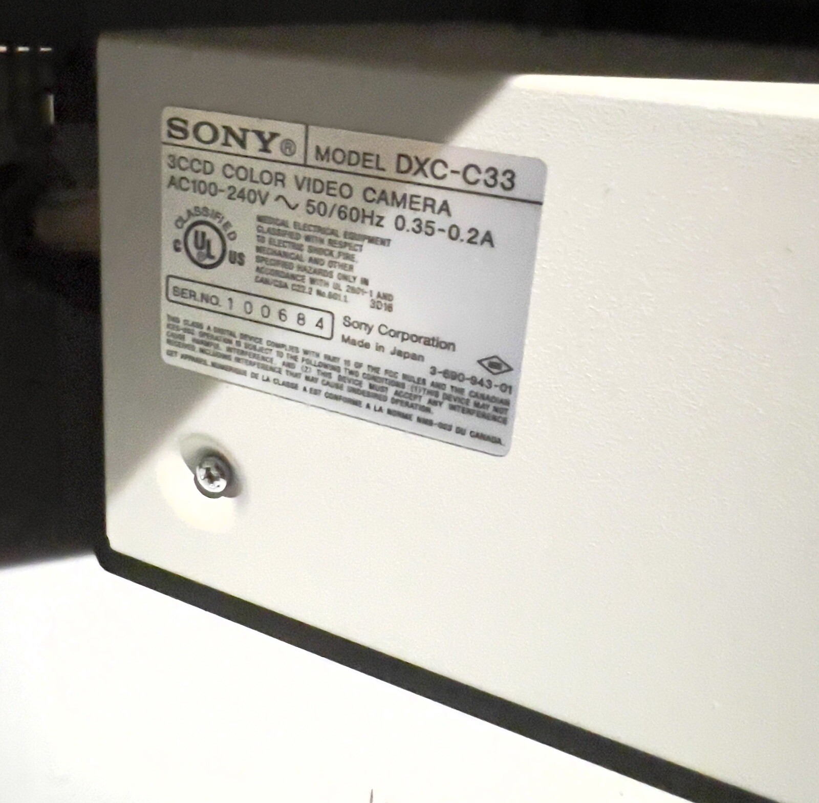Sony REF DXC-C33 Color Video Camera Console tested