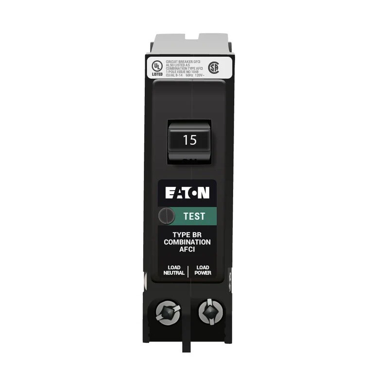 Eaton BRP115AF 15 Amp Single Pole 120V Plug-On Neutral AFCI Arc Fault Circuit Br