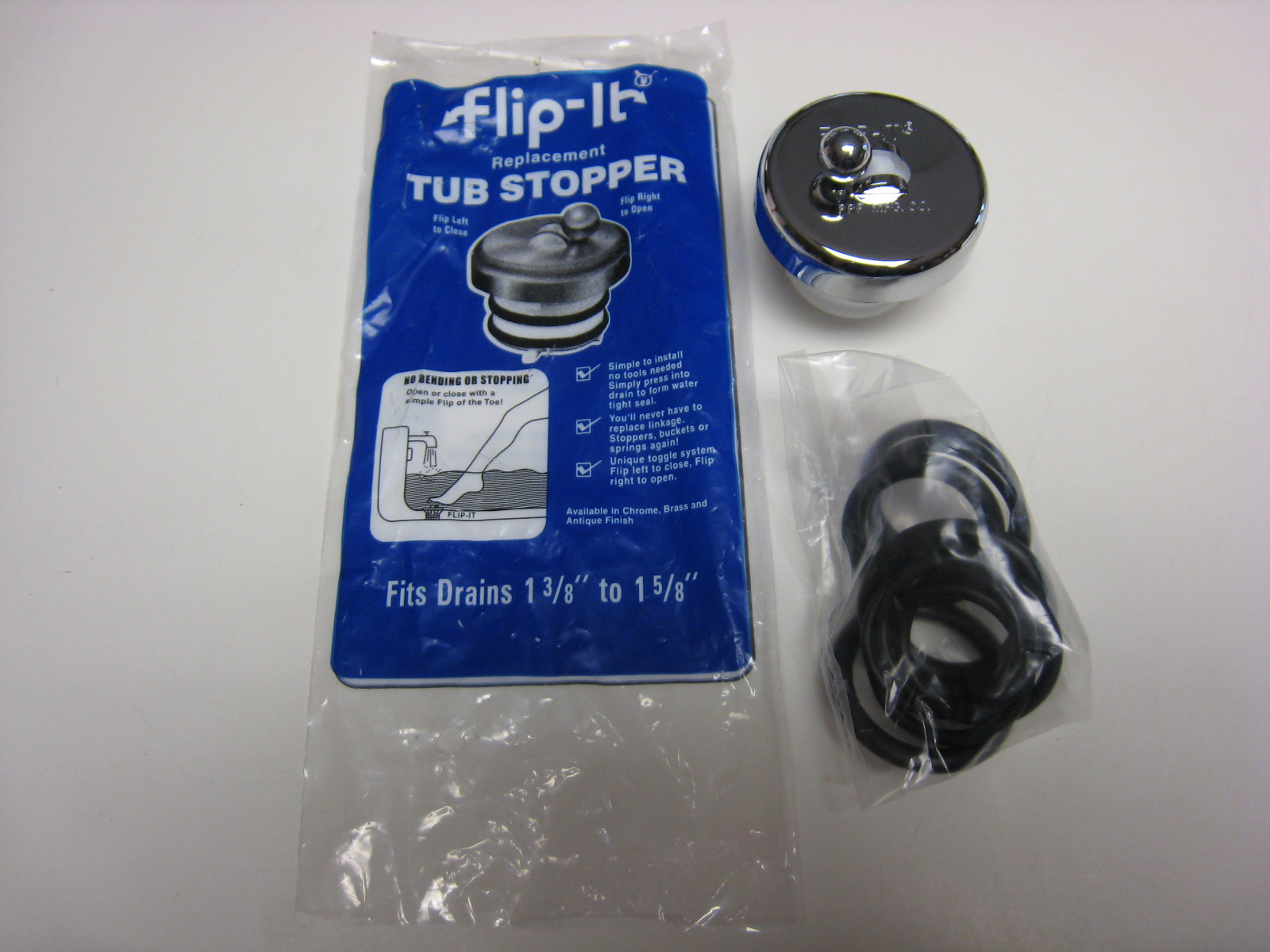 FLIP IT TUB DRAIN STOPPER  Fits  1-3/8" -1-5/8" NIP FREE S/H