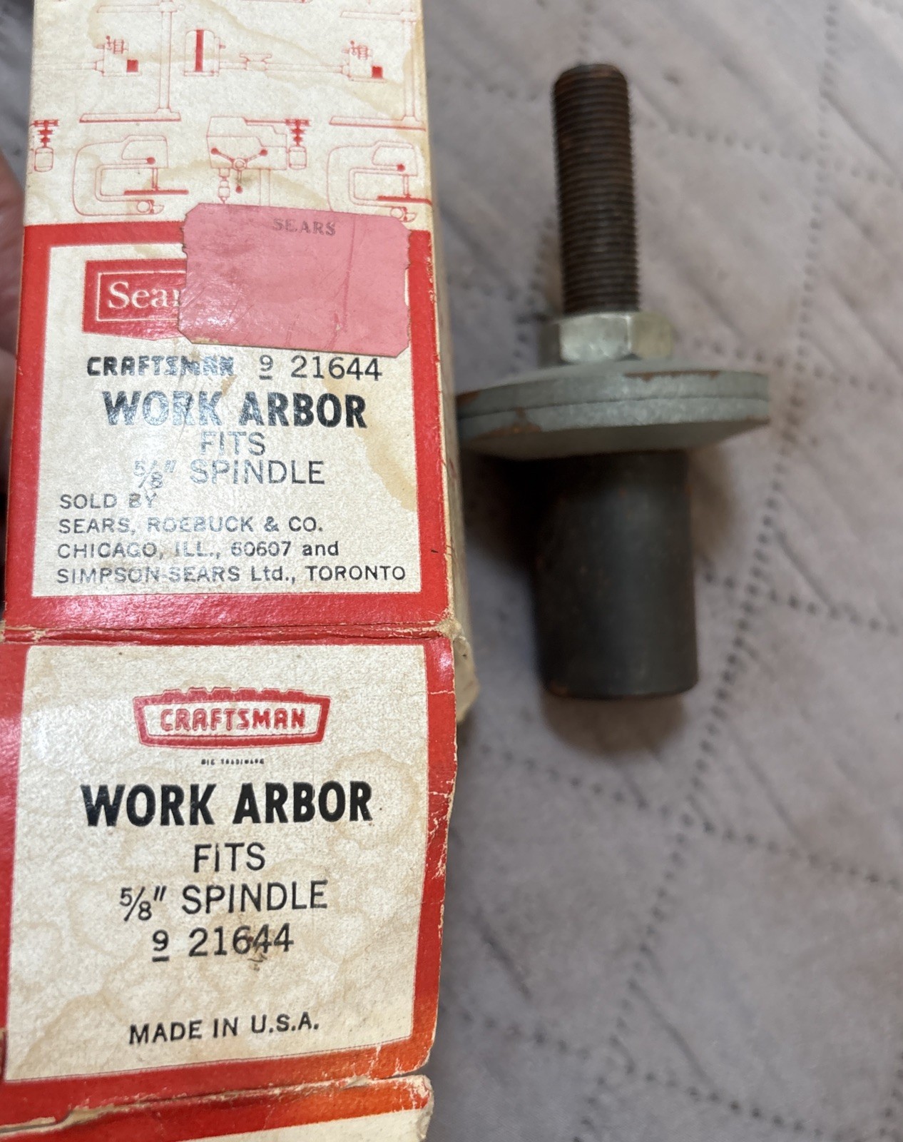 Vintage Sears Craftsman 5/8" Work Arbor 921644 USA
