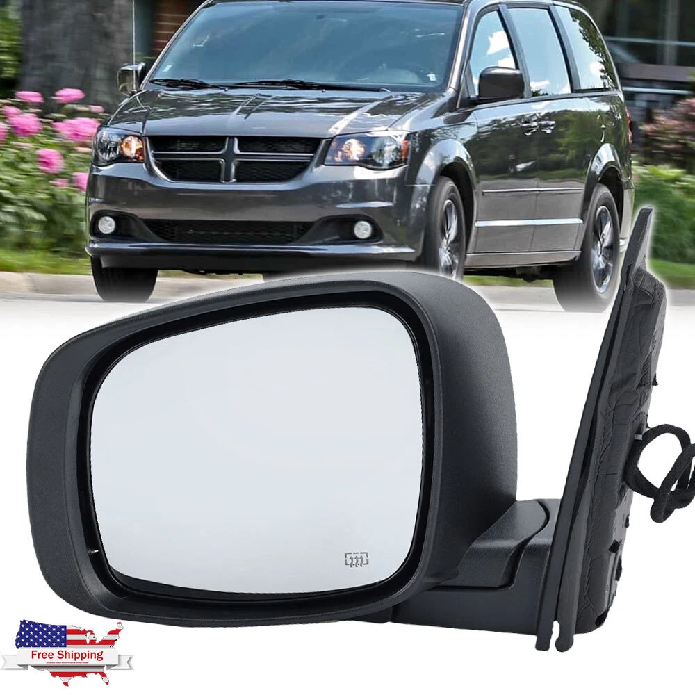 Mirror For 2011-2020 Dodge Grand Caravan Driver Left Side Heated Textured Black