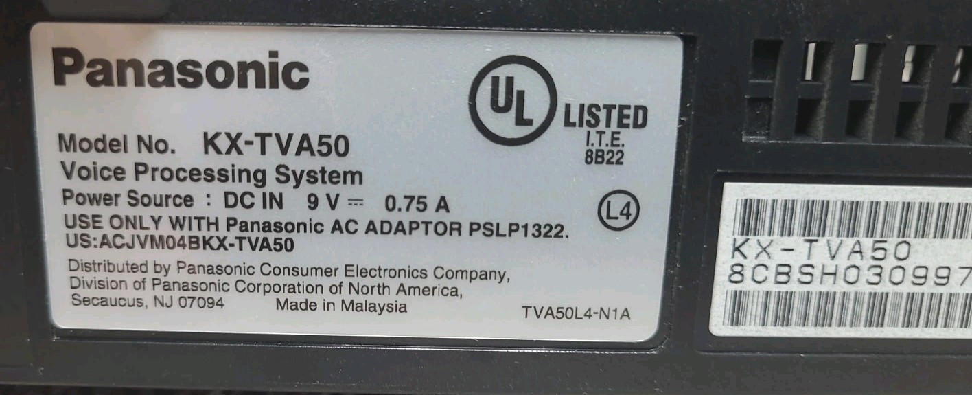 Panasonic KX TVA50 Voice Processing System Voicemail PBX Module Network USB