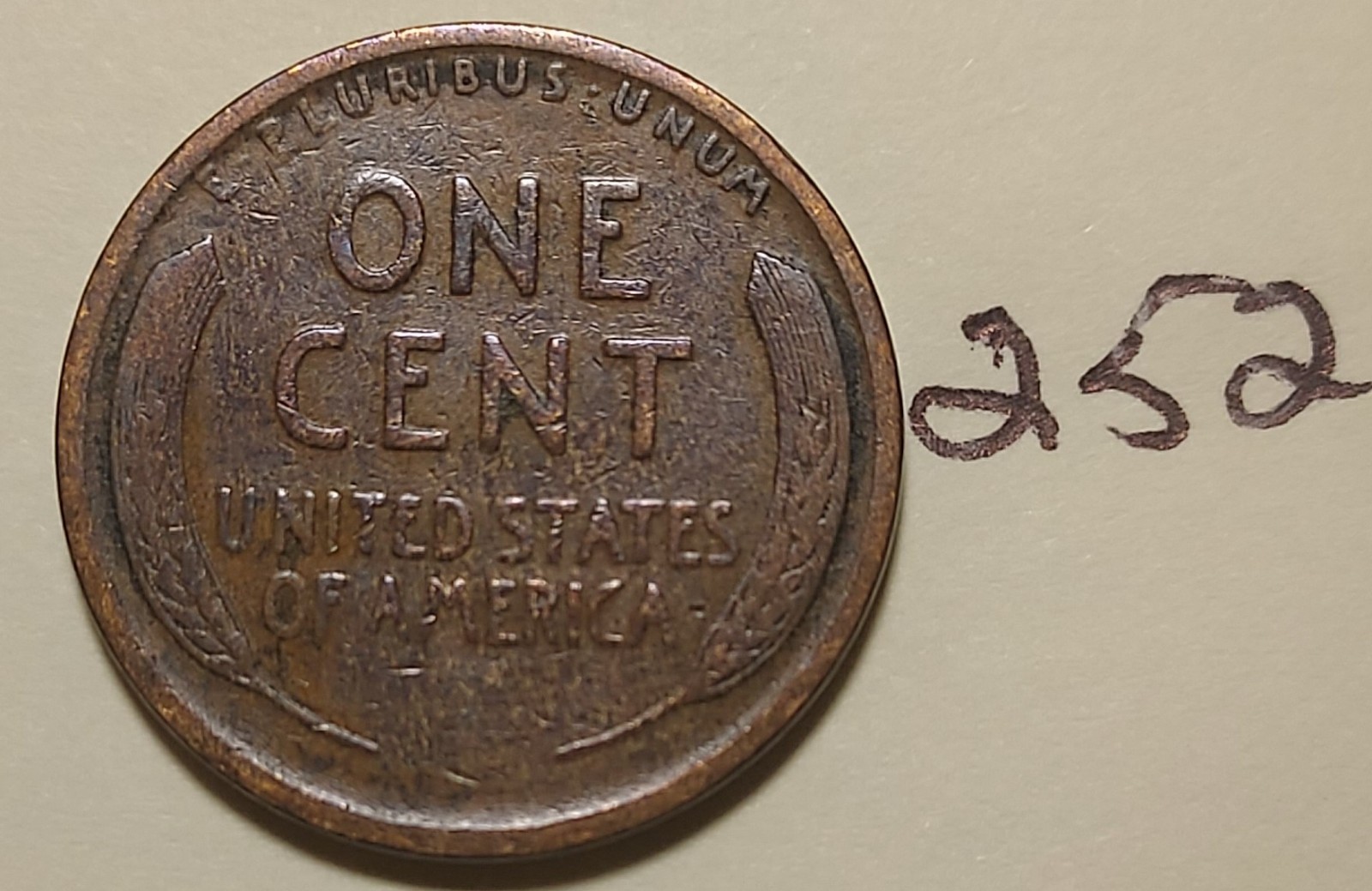 1909 Lincoln Wheat Cent F FINE #252