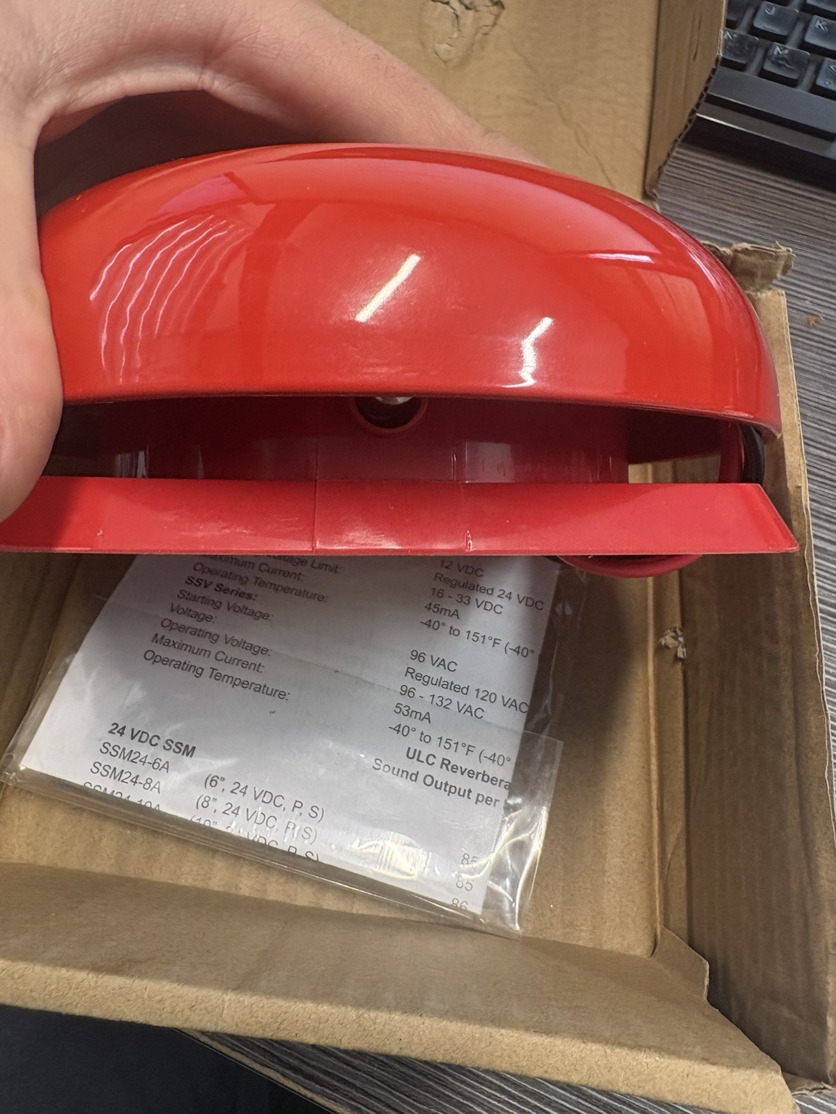 System Sensor SSM24-6A 24 VDC 6" FIRE Alarm Bell Red Polarized 85dba NEW
