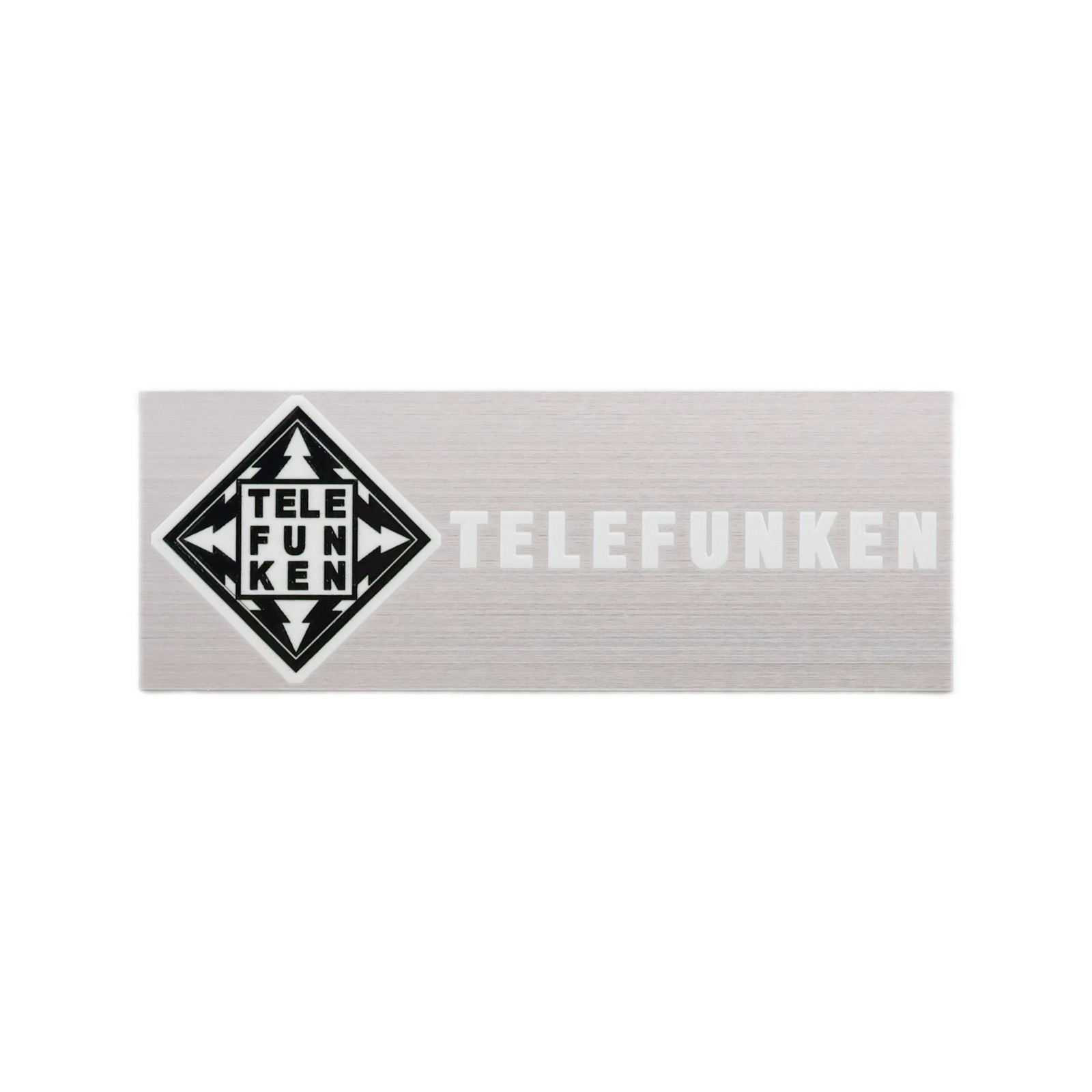 TELEFUNKEN Silver brushed aluminum Speaker Custom Logo Badge 106mmX39mm