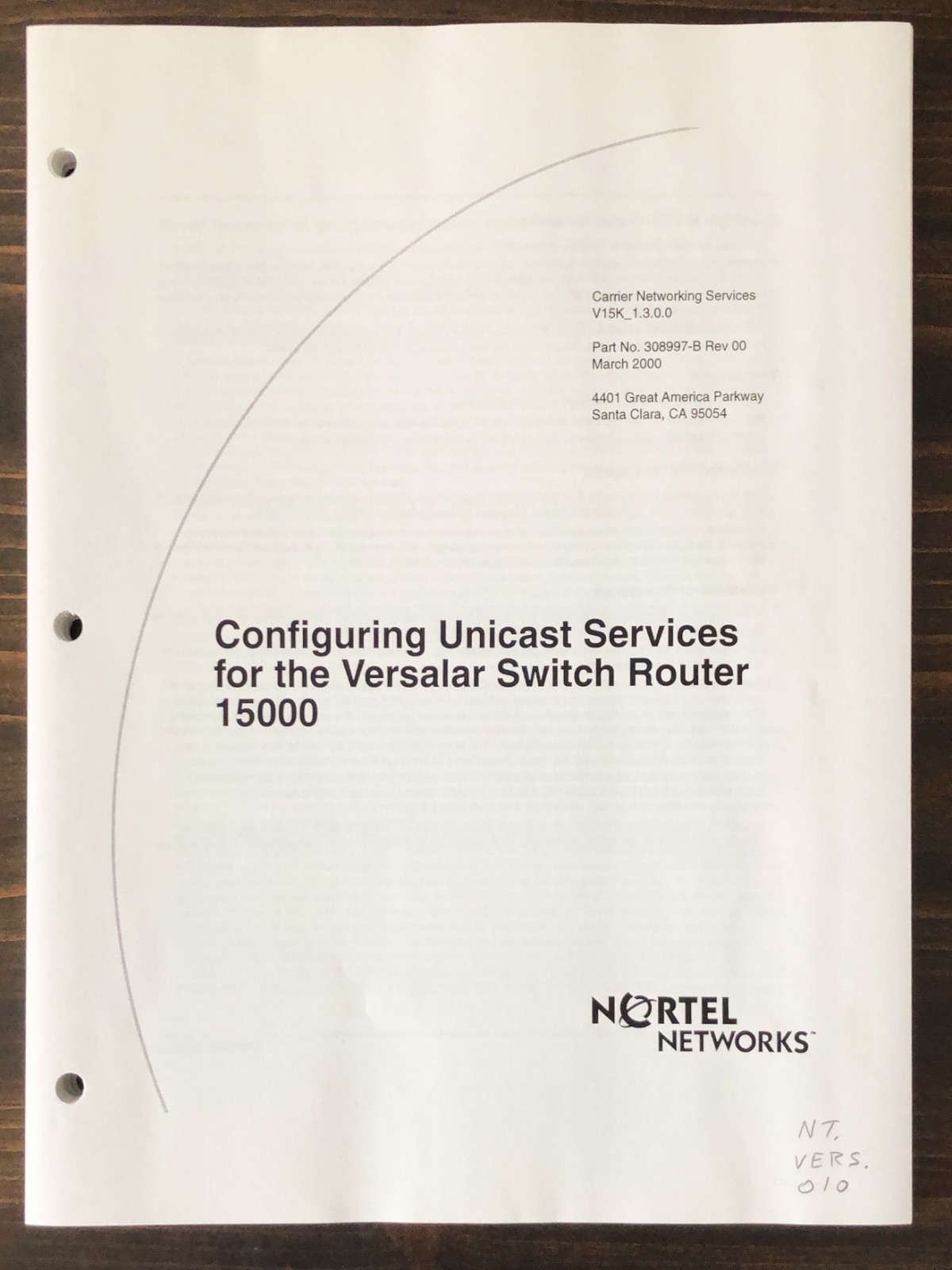 Nortel Networks - Configuring Unicast Services - Versalar Switch Router 15000