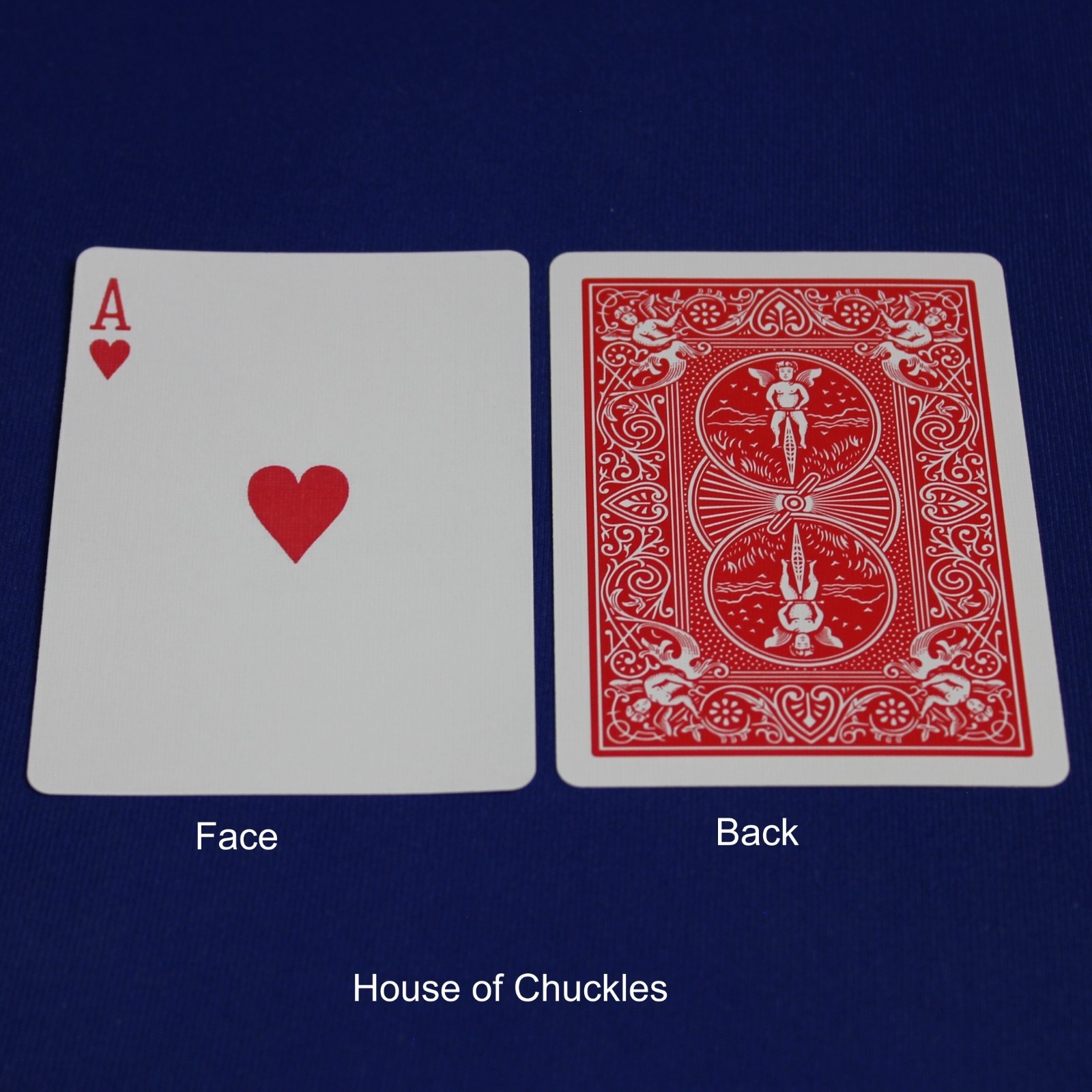 Ace of Hearts, Missing corner Pip, Bicycle Printed Gaff Card, Red