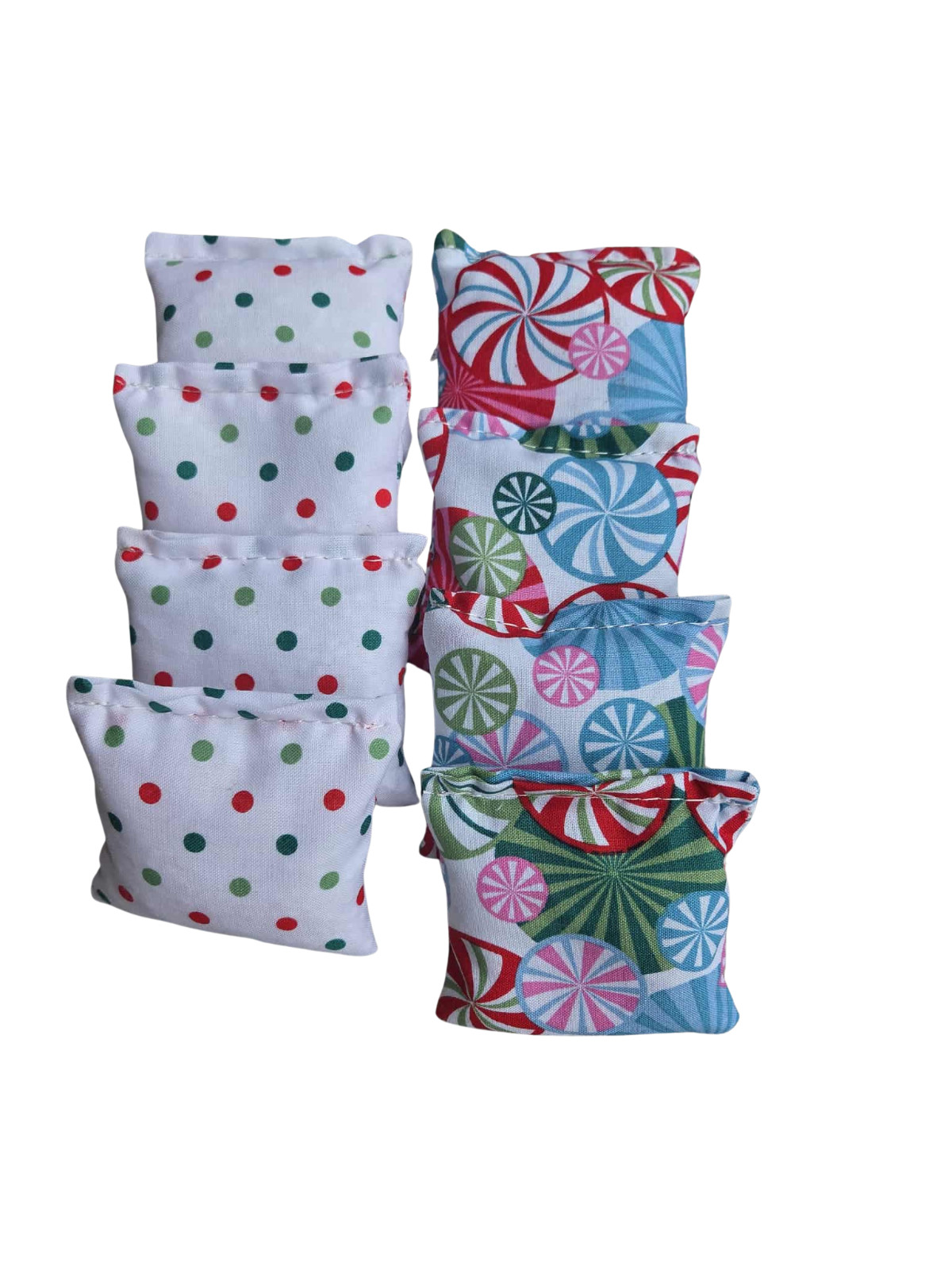 Peppermint Christmas Mini Cornhole Bags Bean bag toss