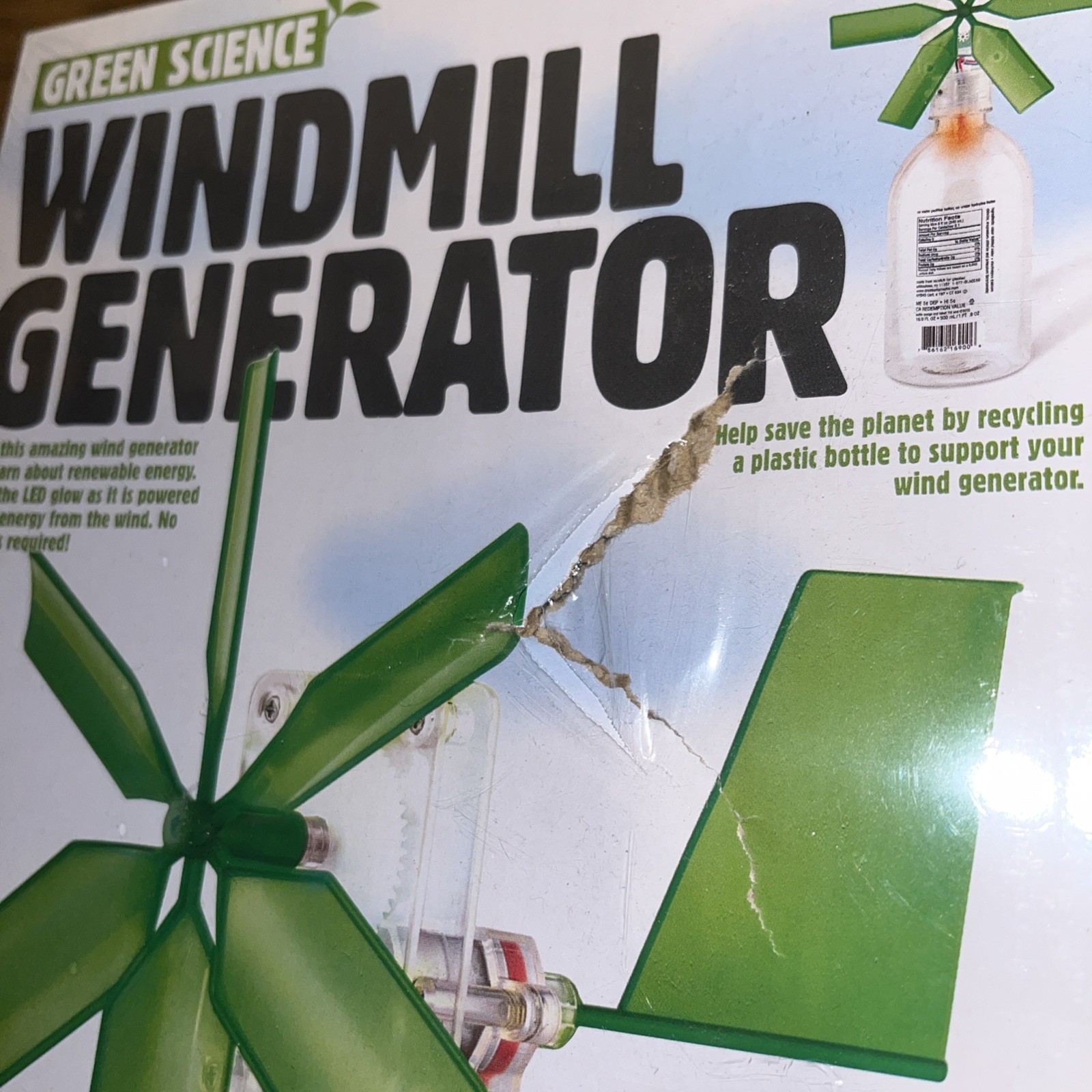 Windmill Generator GreenScience Science Project Kit Kids New Sealed Damaged Box