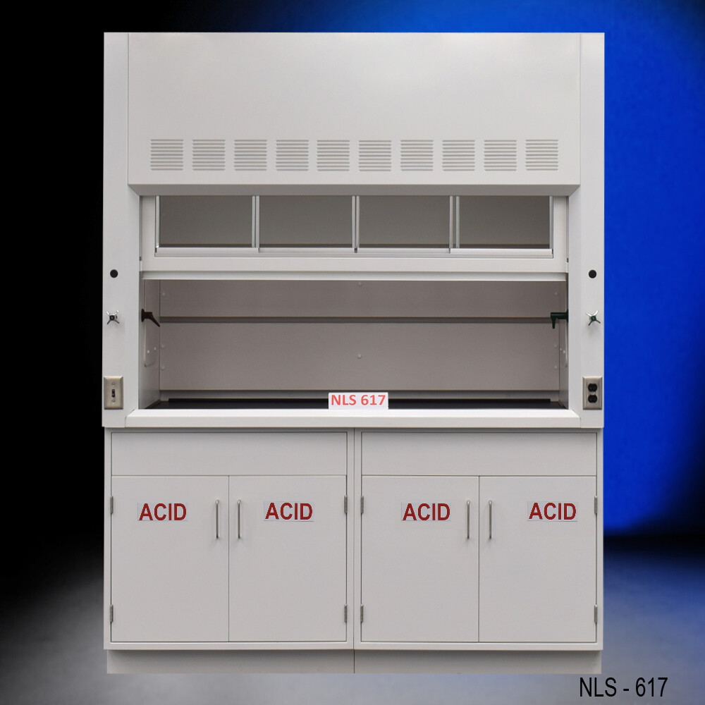 Fisher American 6' Laboratory Fume Hood w/ ACID Storage Cabinets E2-131