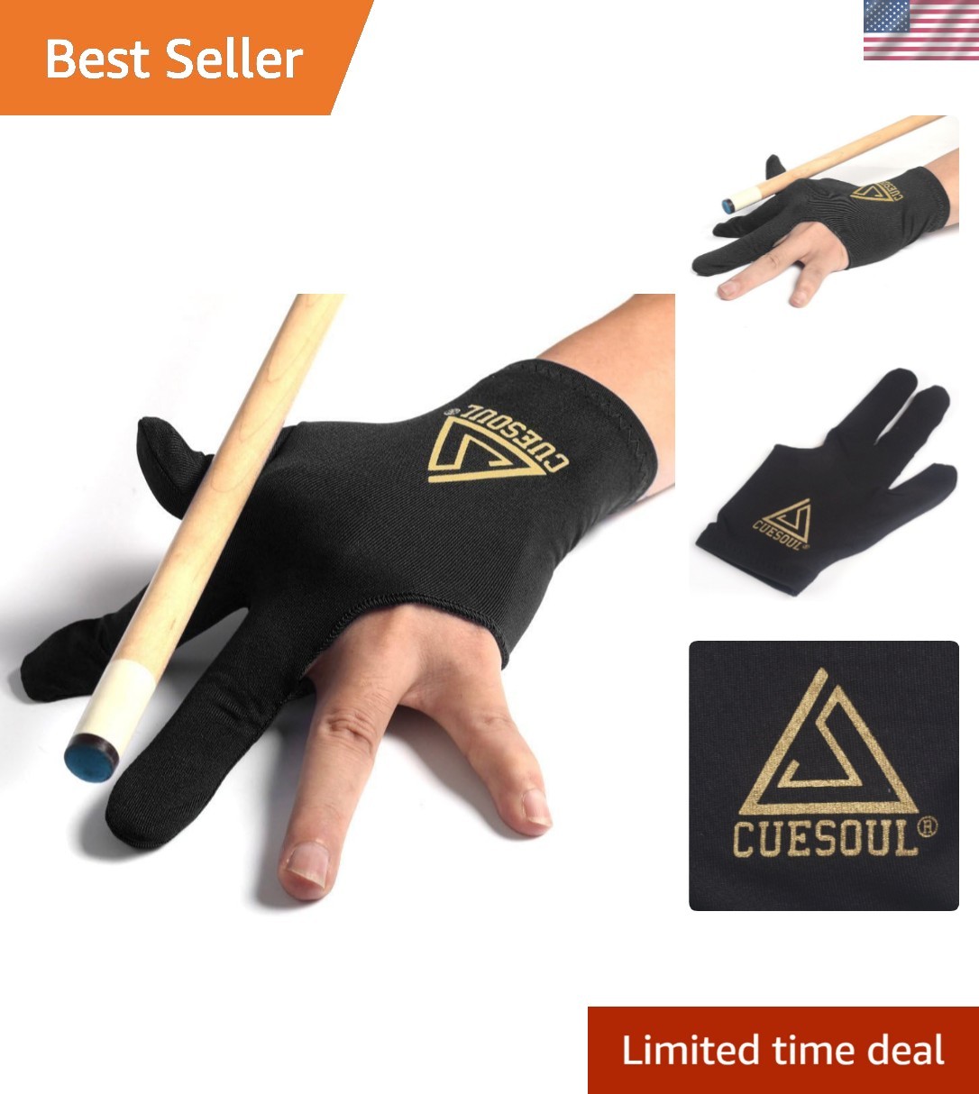 10pcs/Set 3 Finger Billiards Gloves Pool Cue Gloves