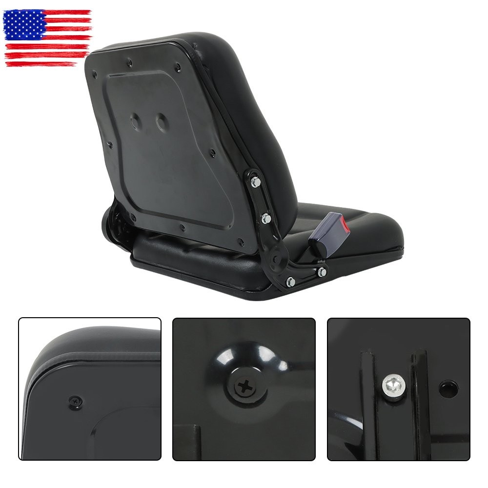Forklift Seat Fold Down Tractor Seat W/ Adjustable Back & Seatbelt Switch