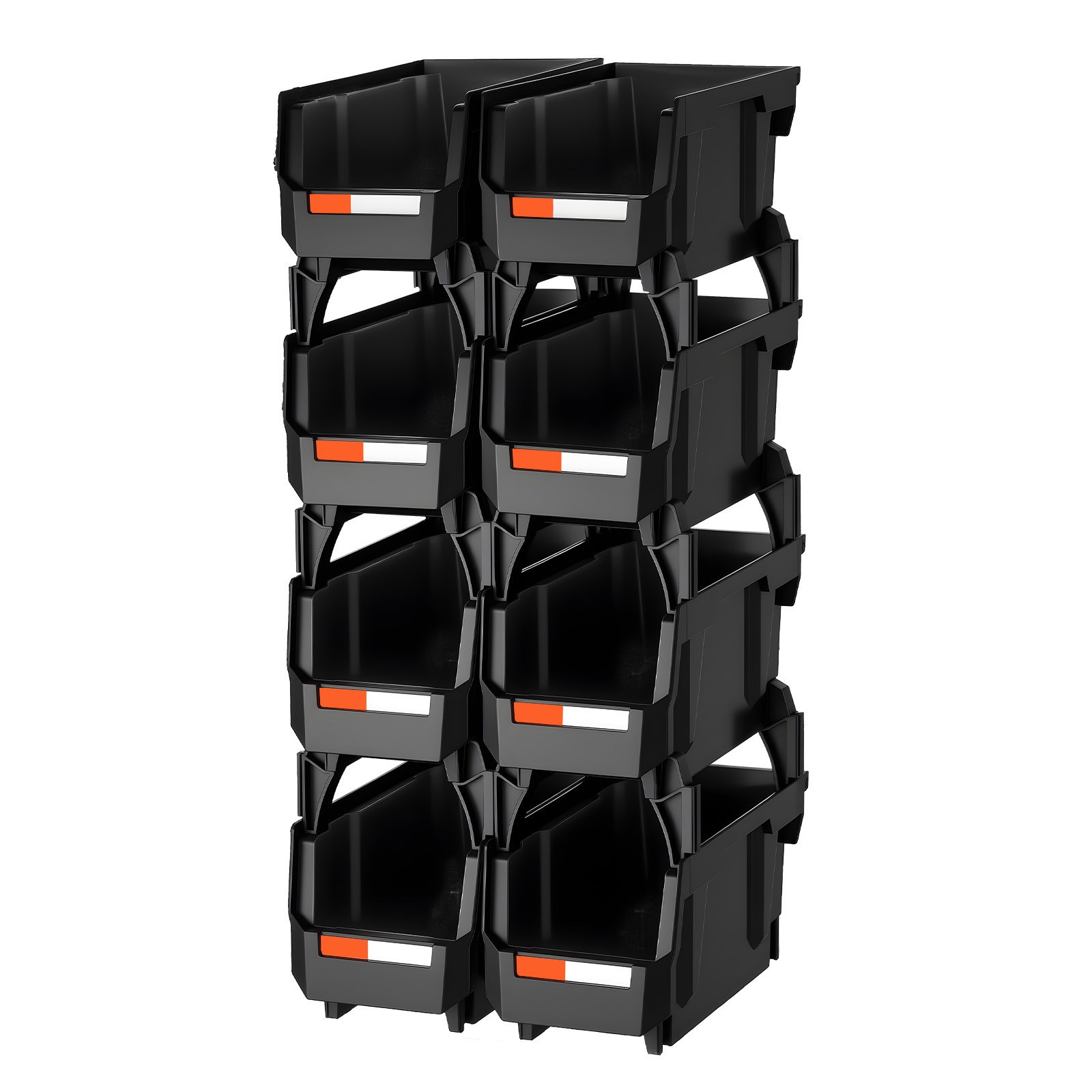 Uimoso Plastic Stackable Storage Containers Set of 8 for Garage Organization